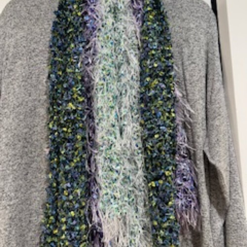 Barely Worn 3 Rectangular Hand Crocheted Scarves … - image 5